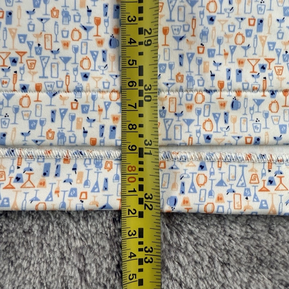 Peter Millar White Polo with Blue and Orange Cocktail Print - Picture 6 of 8